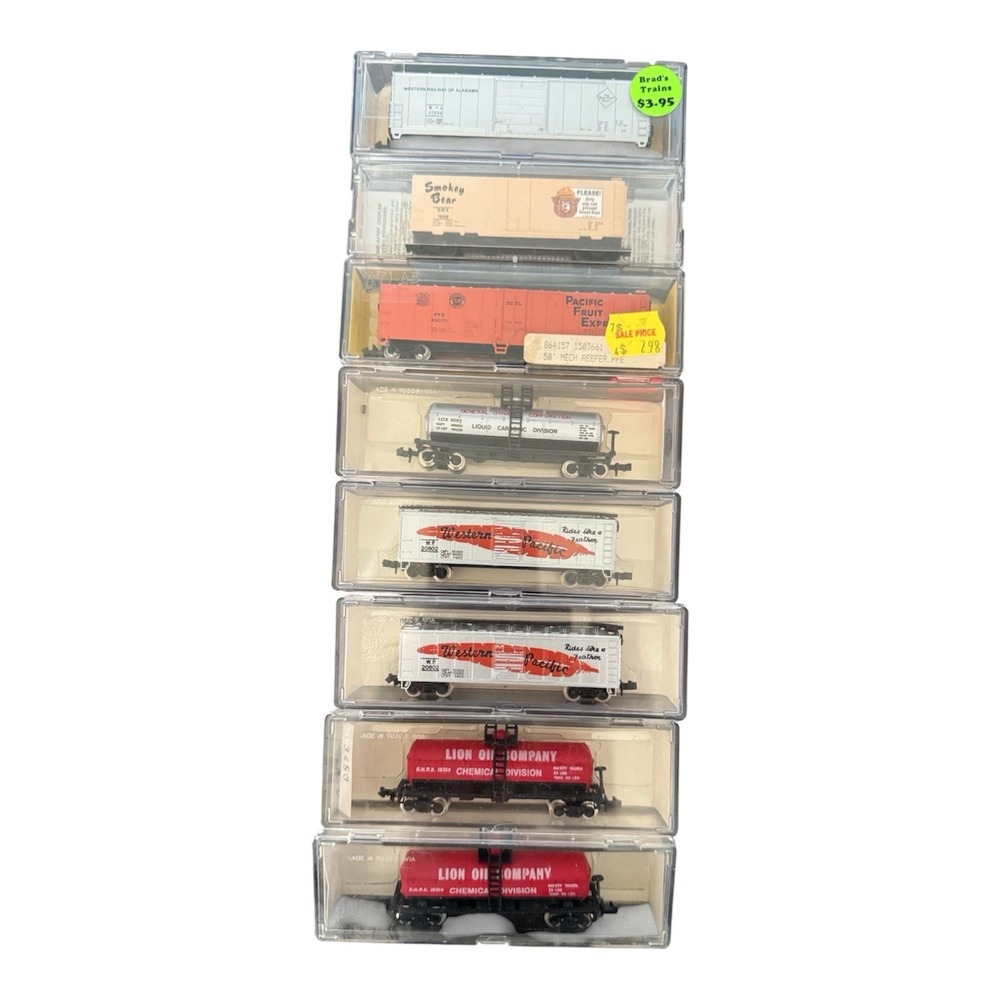N Scale Model Train Lot Atlas Micro-Trains Bev-Bel Western Pacific Lion Oil 8pc